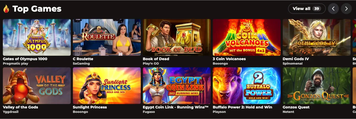 Mr Jones Casino top games